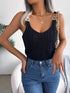 'Raya' Openwork Knit Tank Top - Celes Fashion